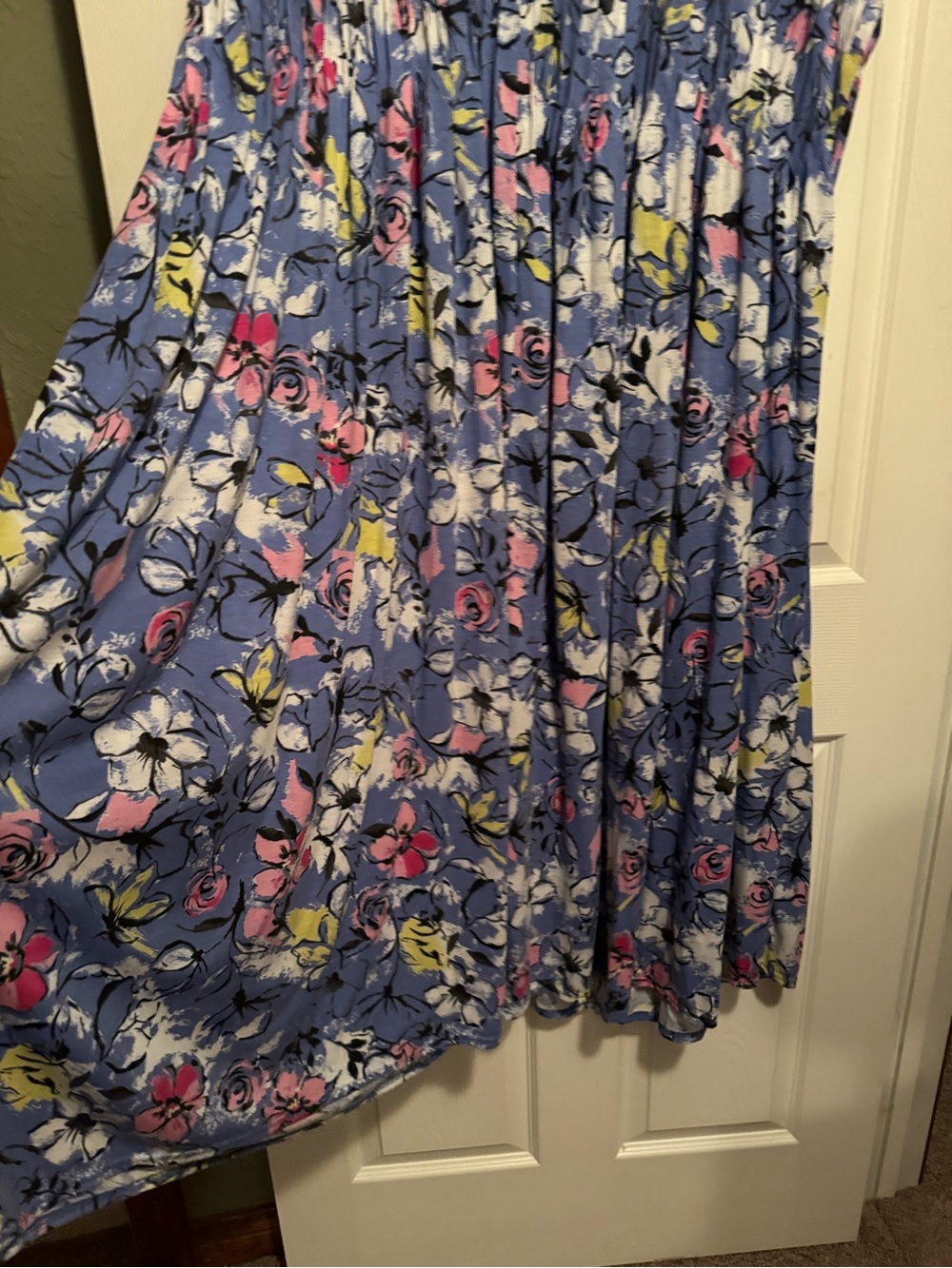 Woman Within Sz 30/32 (4X) Floral Maxi Dress Pink & Yellow Accents - Picture 11 of 12